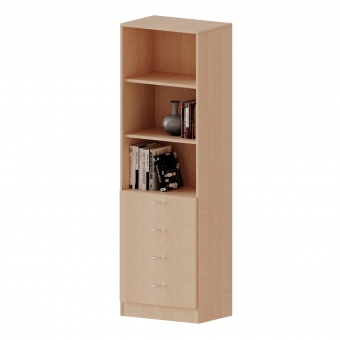 Schubladenschrank, 2 OH, 4 Schubladen, B/H/T 60x82x60cm 